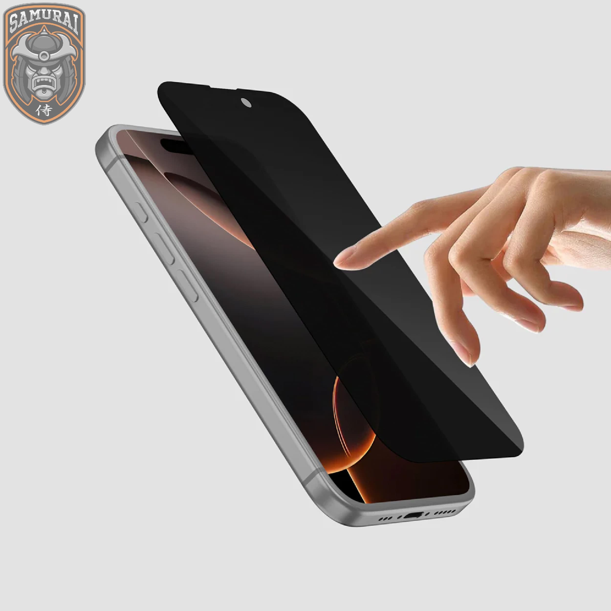 محافظ صفحه نمایش حریم شخصی سامورایی مدل Private مناسب برای گوشی موبایل اپل iPhone 16 Pro Max — تصویر ۴