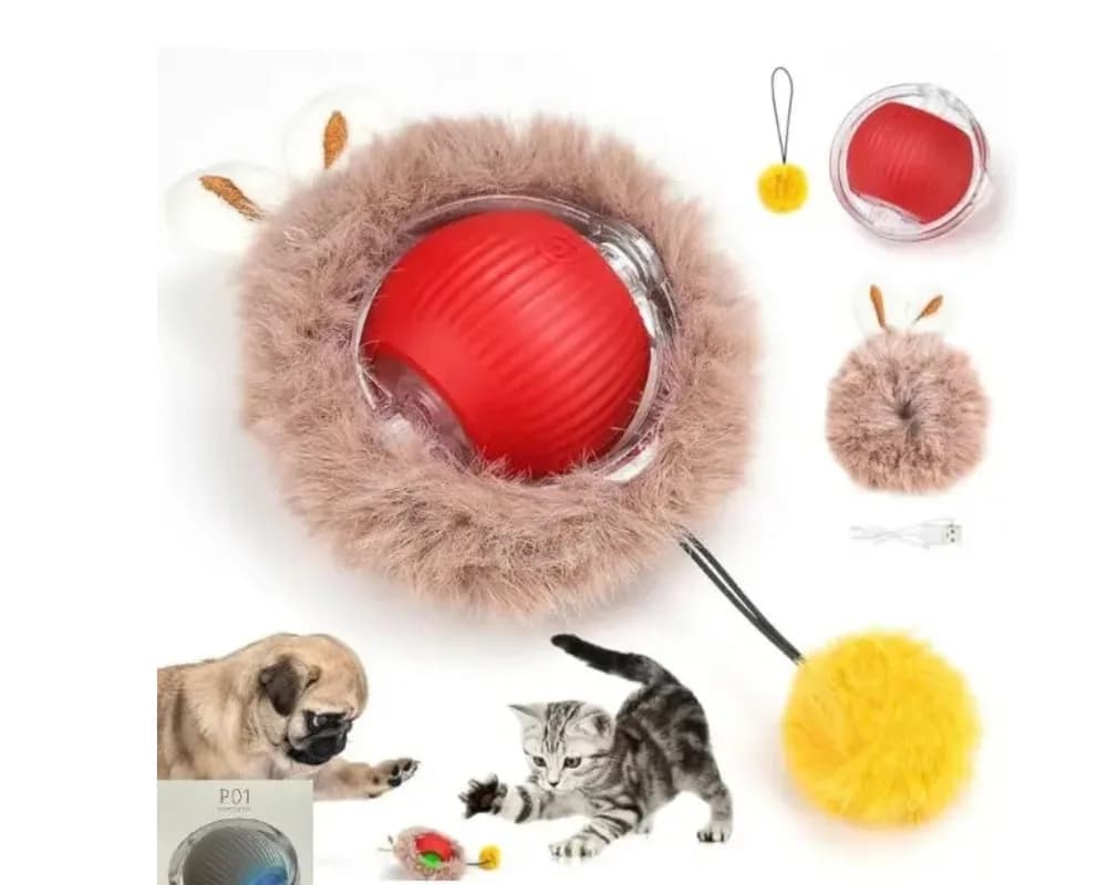 توپ هوشمند گربه و سگ با کاور پولیشی | Smart Toy Ball