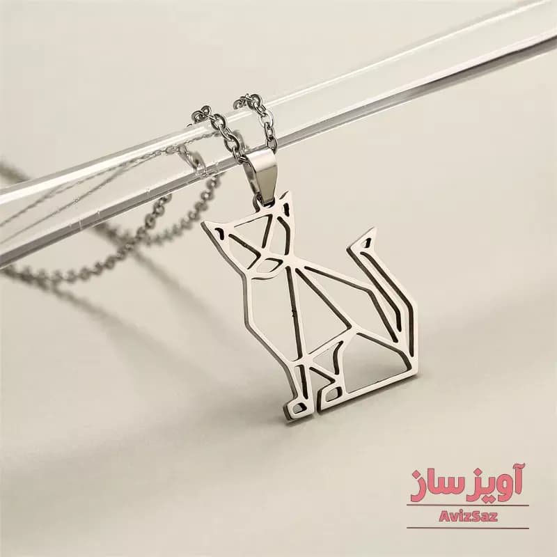 گردنبند گربه هندسی کد 101197