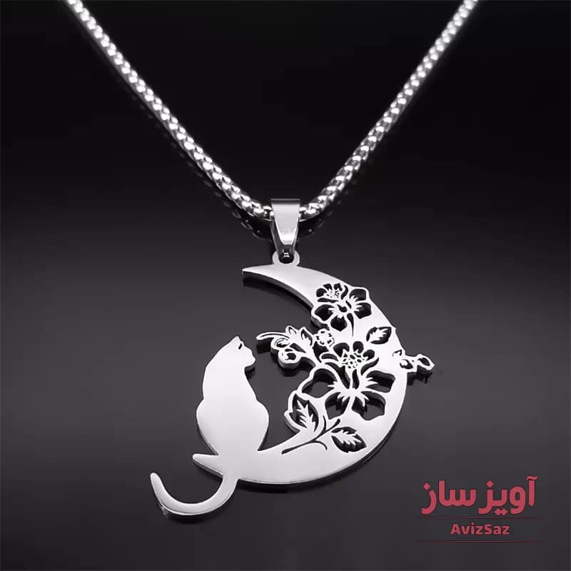 گردنبند کیتی و ماه و گل کد 101196