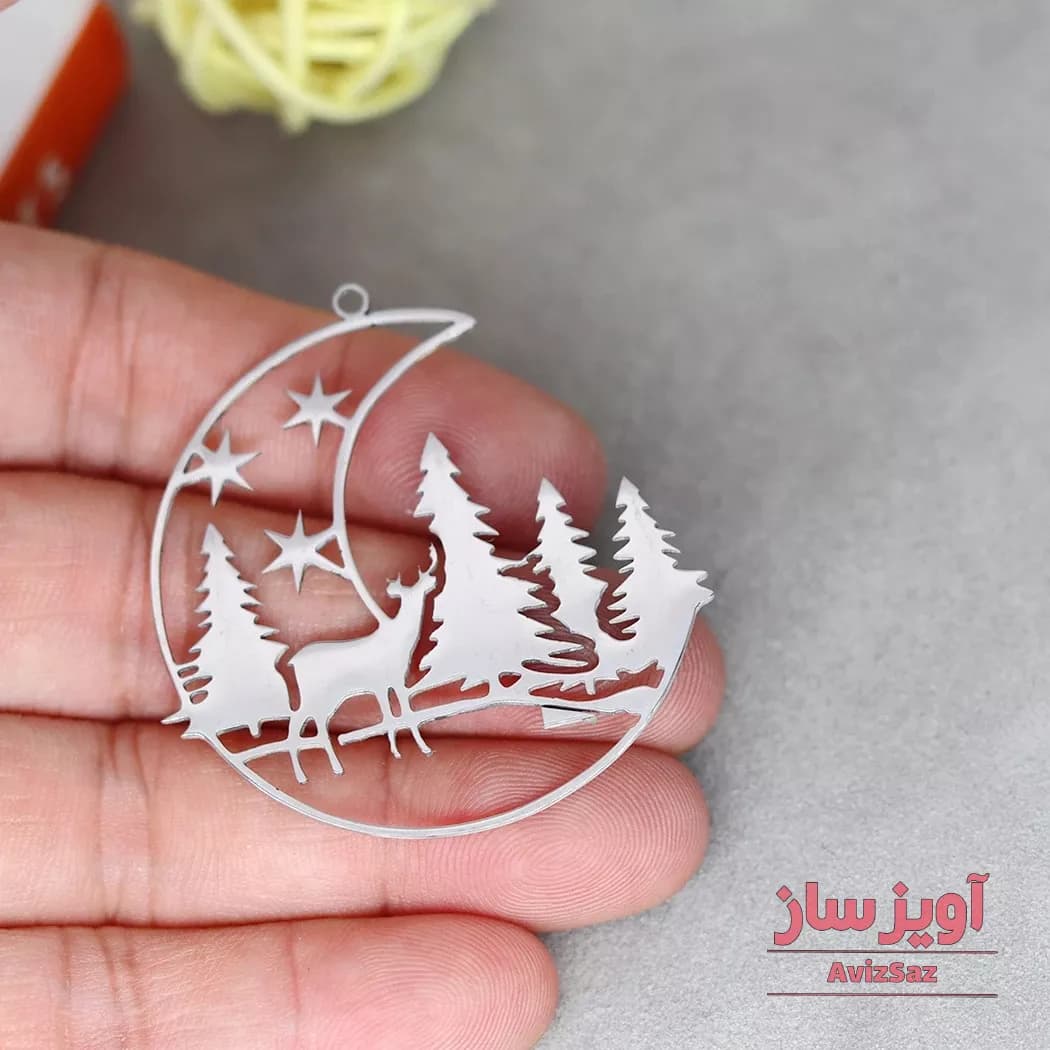 گردنبند گوزن و درخت کاج کد 101130