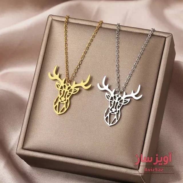 گردنبند گوزن هندسی کد 101125