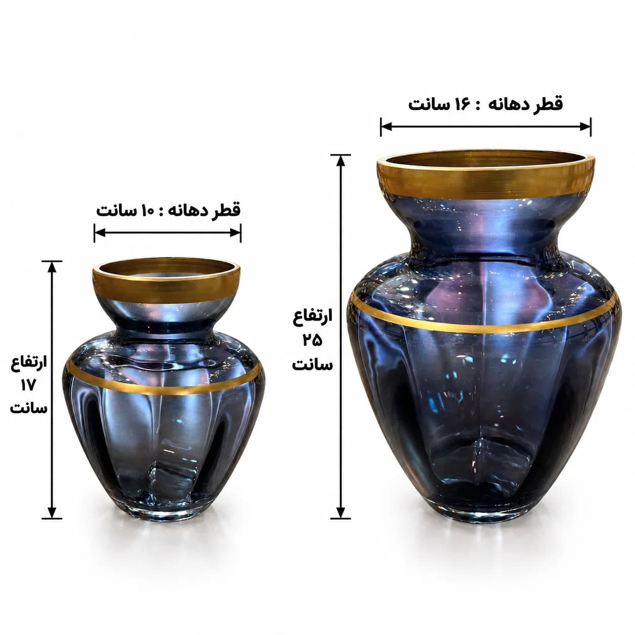 گلدان شیشه ای طرح کریستال کد 401 — تصویر ۳