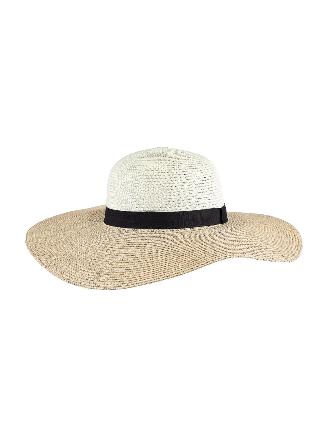 کلاه حصیری مینیسو،مدل (Miniso happy Vacation Summer Sunlight Bicolor Straw Hat (Creamy White، شادی تعطیلات، بژ، 57 سانتی متر