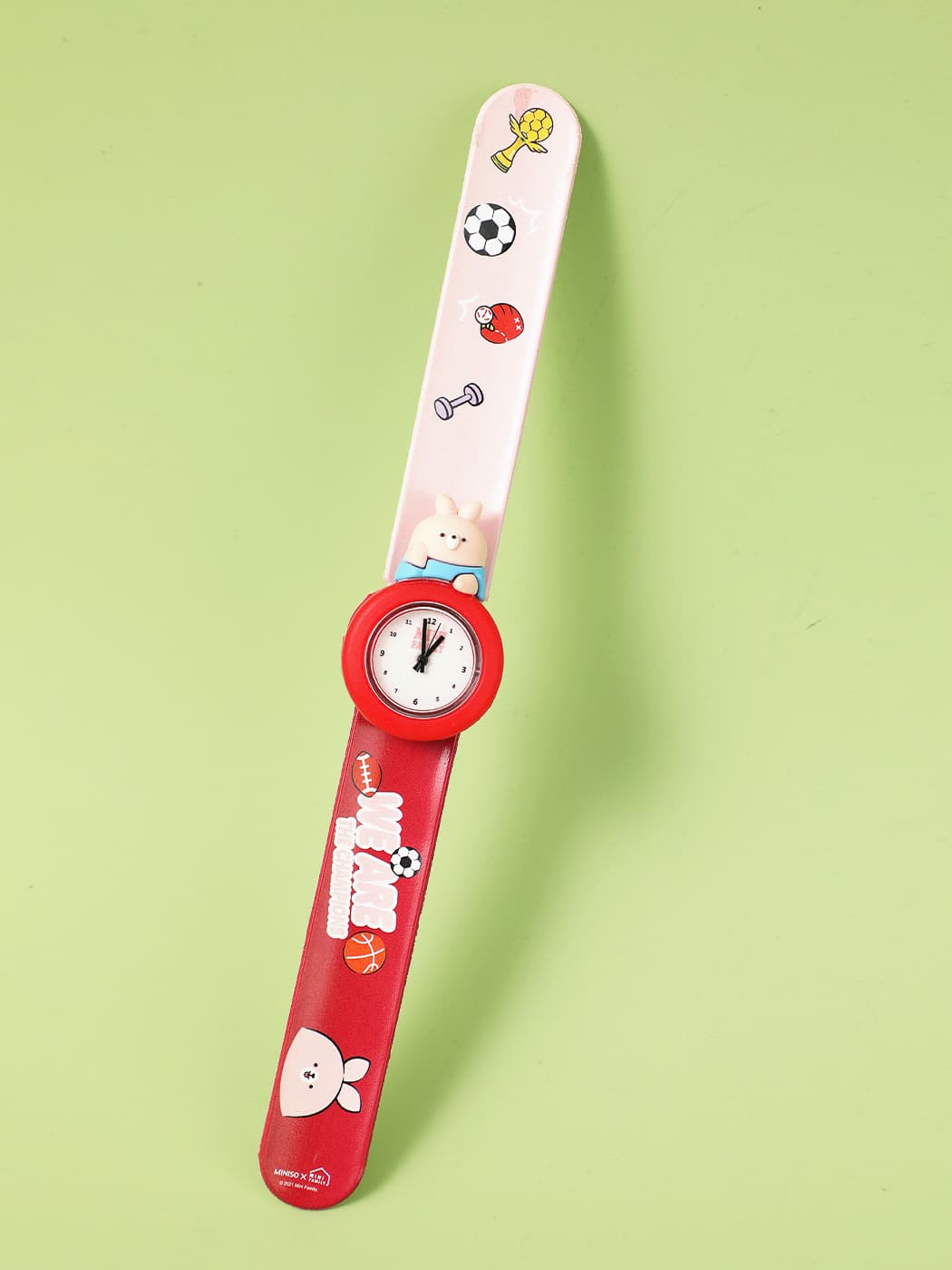 ساعت مچی کودک مینیسو، مدل Miniso Mini Family Children＇s Watches (Bun Bun) Collection Foreign Shaped Mouse، بن بن، قرمز — تصویر ۲