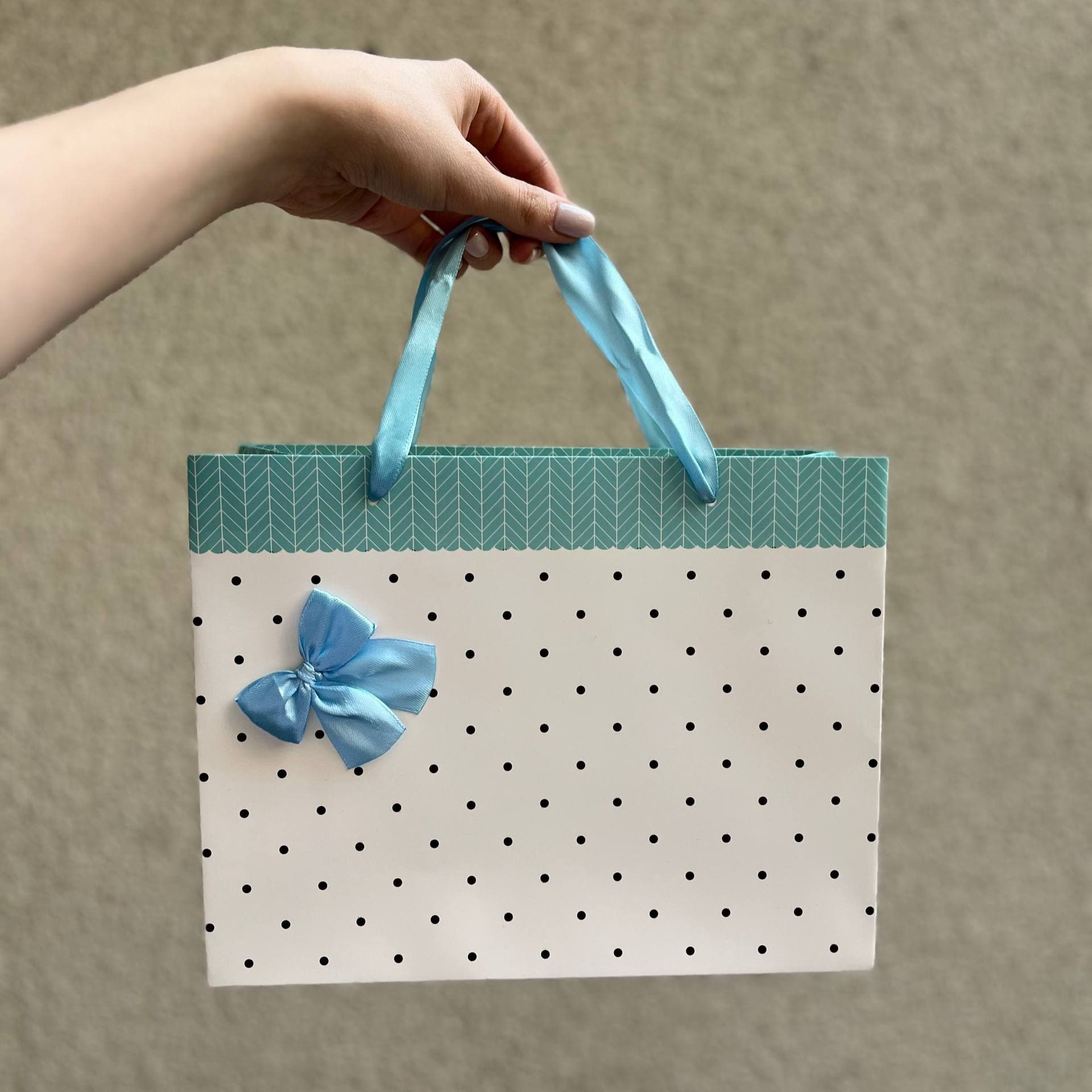 بگ کادویی سایز کوچک خال خالی کد 16 — تصویر ۶