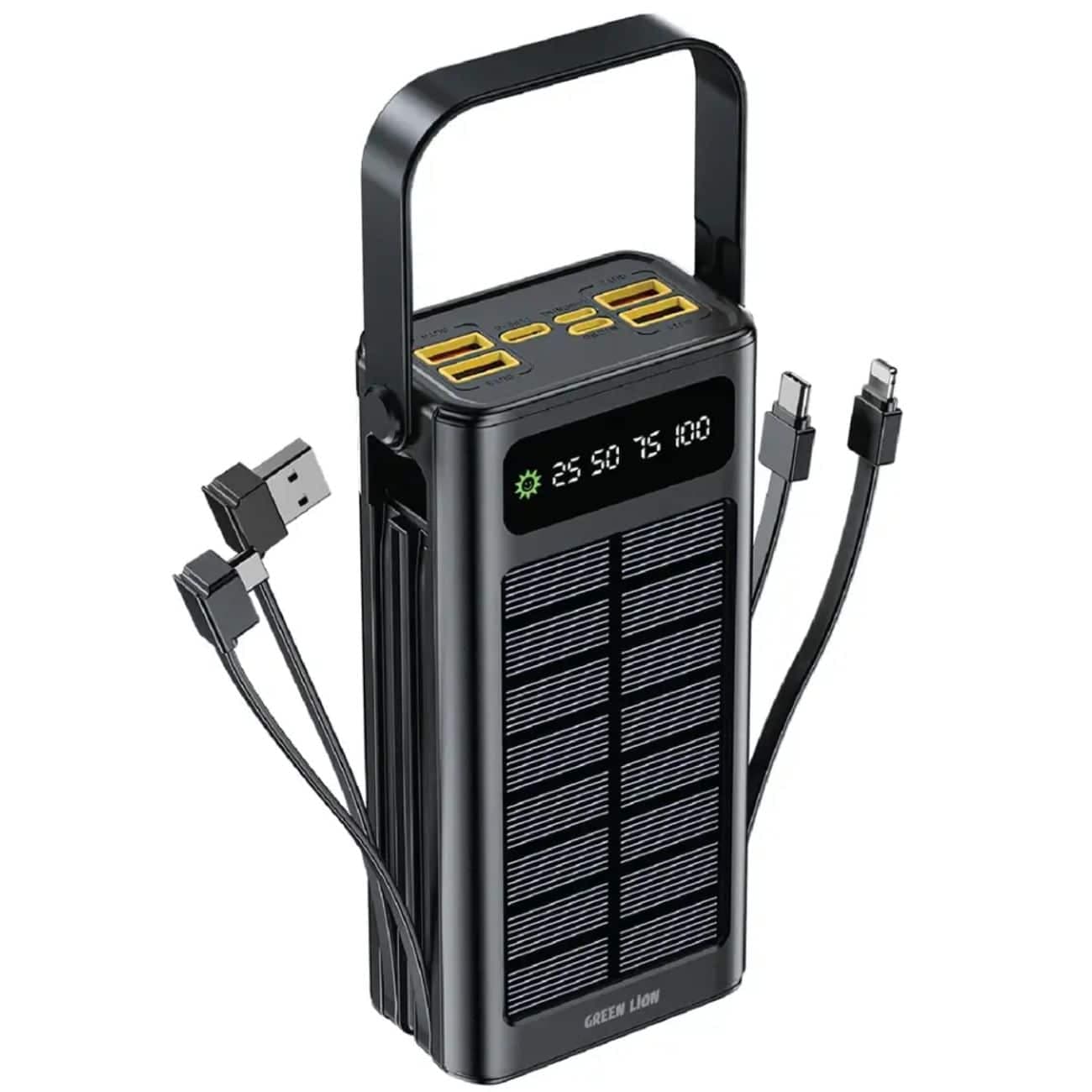 پاوربانک خورشیدی گرین لاین Green Lion مدل GNSOL49PB30BK ظرفیت 30000 — تصویر ۳