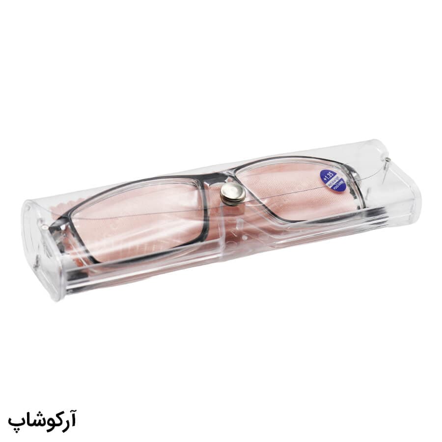 عینک مطالعه نزدیک بین نمره +2.25 با فریم مستطیلی، رنگ مشکی، لنز بلوکات و لولا فنردار مدل 69371 — تصویر ۲