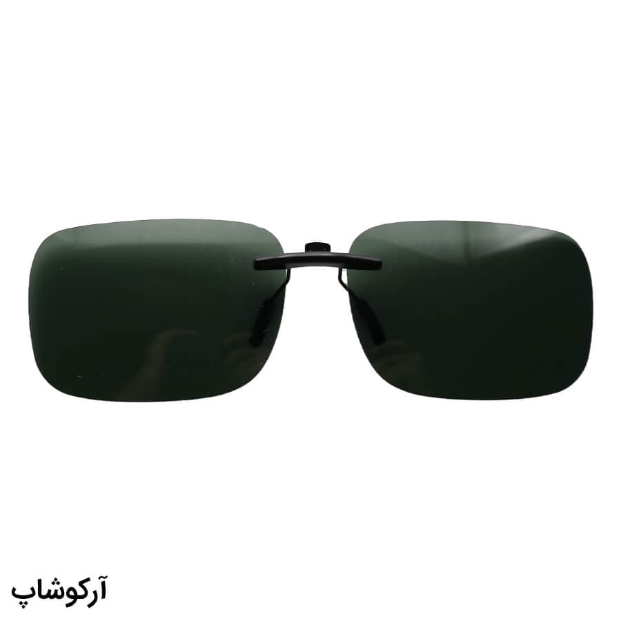 کاور گیره دار لنز عینک طبی با رنگ سبز، پلاریزه و شکل مستطیلی و گیره فلزی مدل 992920