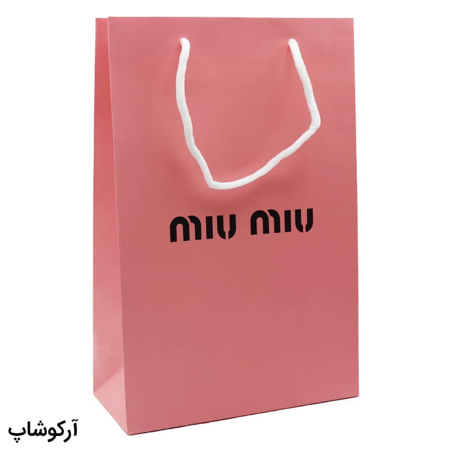 بگ، پاکت و ساک دستی هدیه عینک میو میو (MIU MIU) با طراحی رنگ صورتی مدل 992907 — تصویر ۲