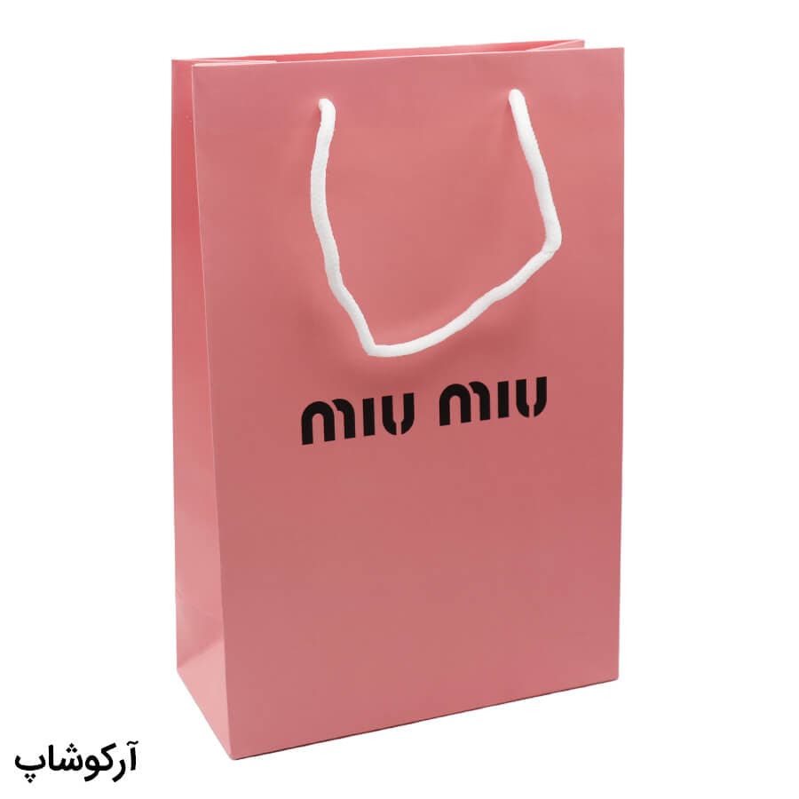 بگ، پاکت و ساک دستی هدیه عینک میو میو (MIU MIU) با طراحی رنگ صورتی مدل 992907