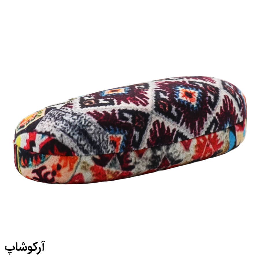 قاب عینک طرح هارد کیس، از جنس مخملی، بیضی شکل، چند رنگ و درب لولا فنری مدل 992876