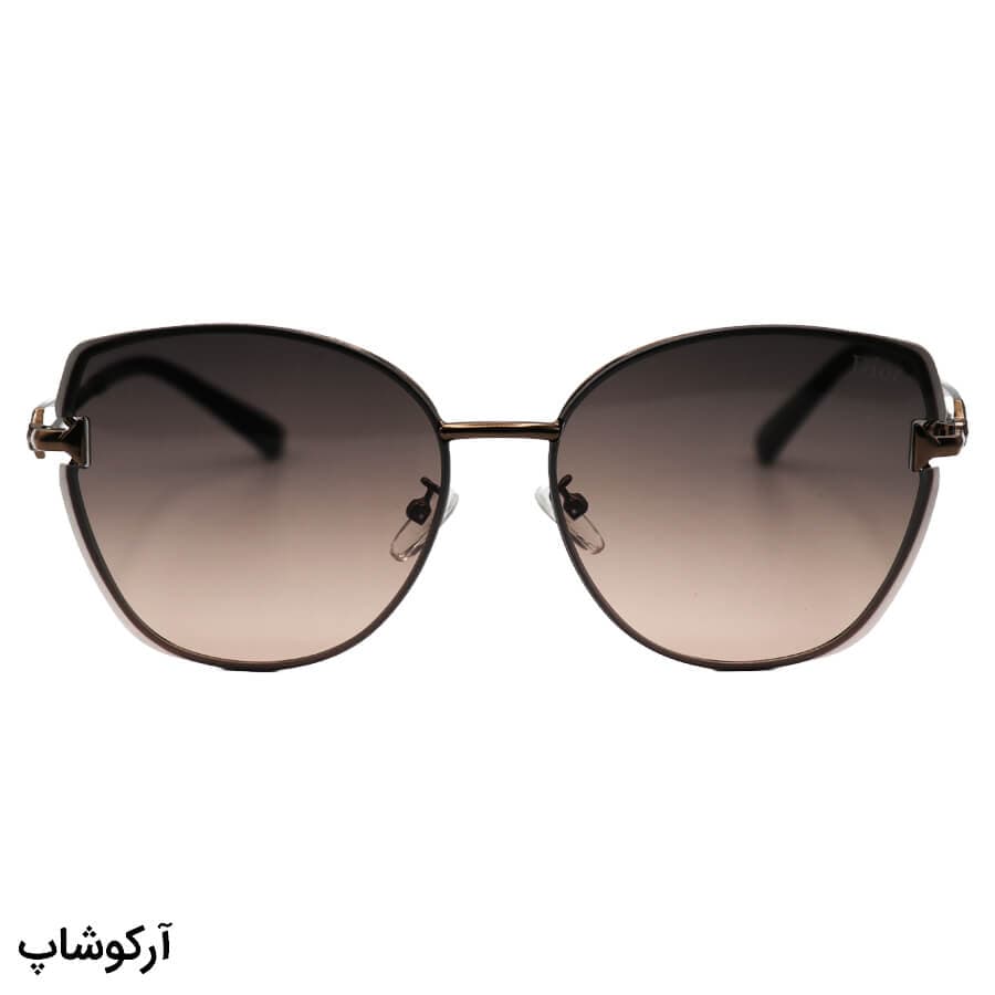 عینک آفتابی زنانه Dior با فریم شکل چشم گربه‌ای، رنگ مسی و لنز قهوه‌ای سایه روشن مدل 2568 — تصویر ۳