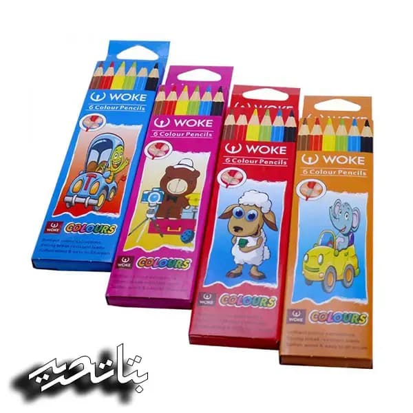 ووک- مداد رنگی 6 رنگ مقوا-خارجی کد 9403-6