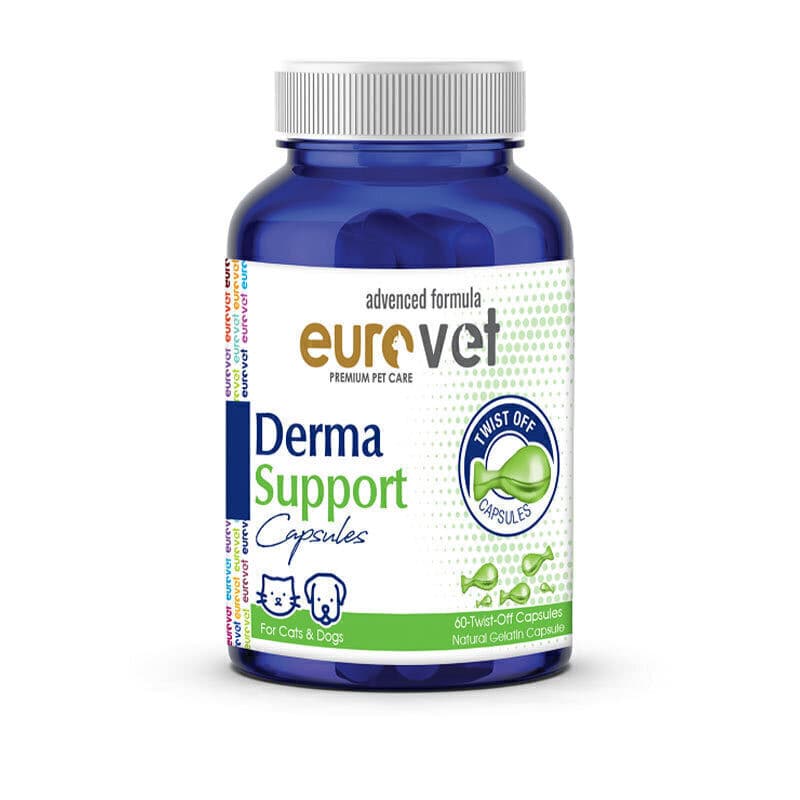 قرص تقویت و کاهش ریزش مو حیوانات یوروپت مدل Eurovet Derma Support بسته 60 عددی