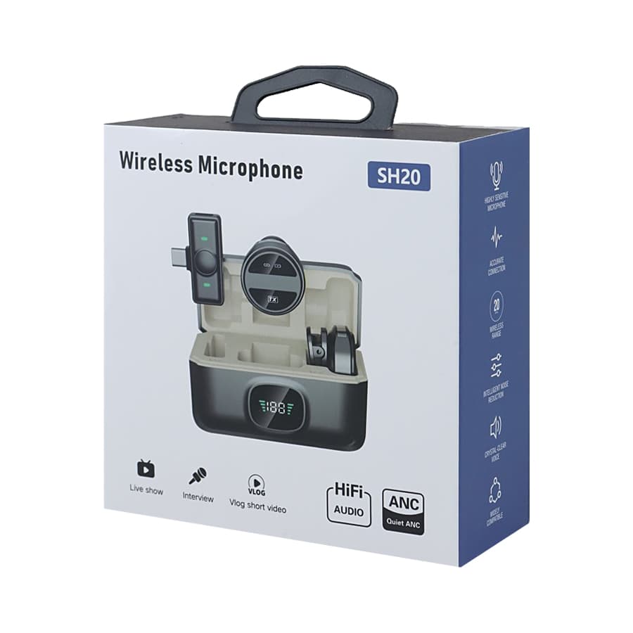 میکروفون بی سیم یقه ای Dual Microphone SH20 — تصویر ۷