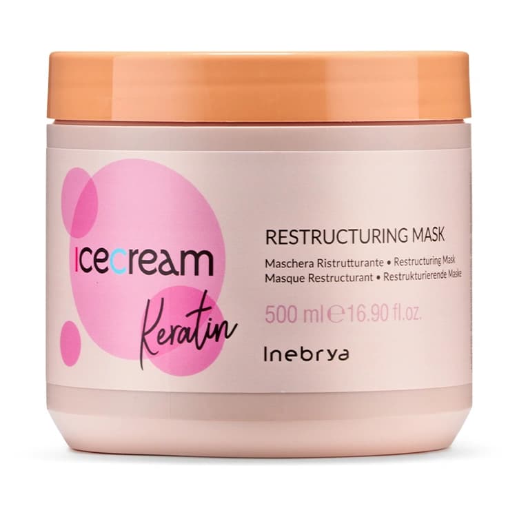 ماسک مو Inebrya مدل Ice Cream Keratin حجم 500 میلی لیتر
