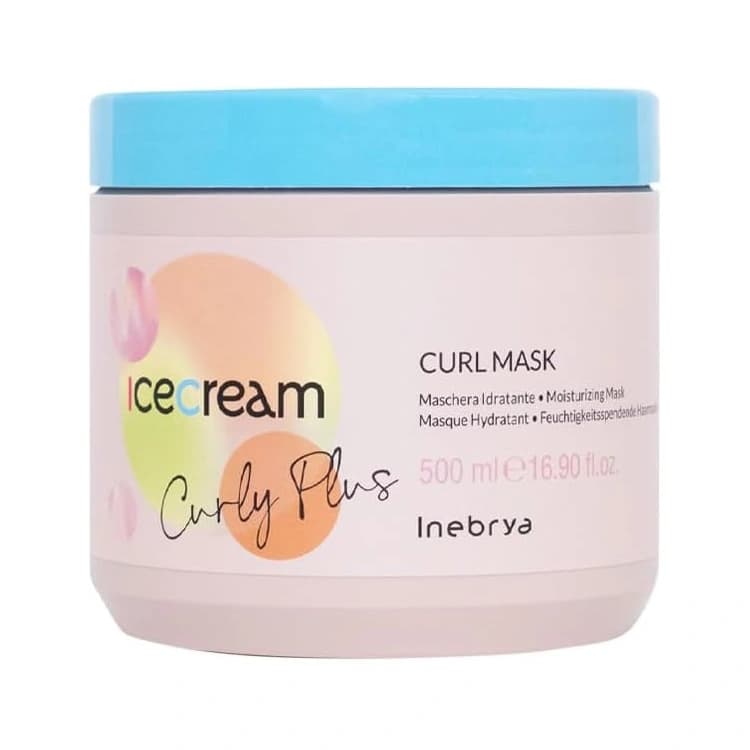 ماسک مو Inebrya مدل Ice Cream Curly Plus حجم 500 میلی لیتر