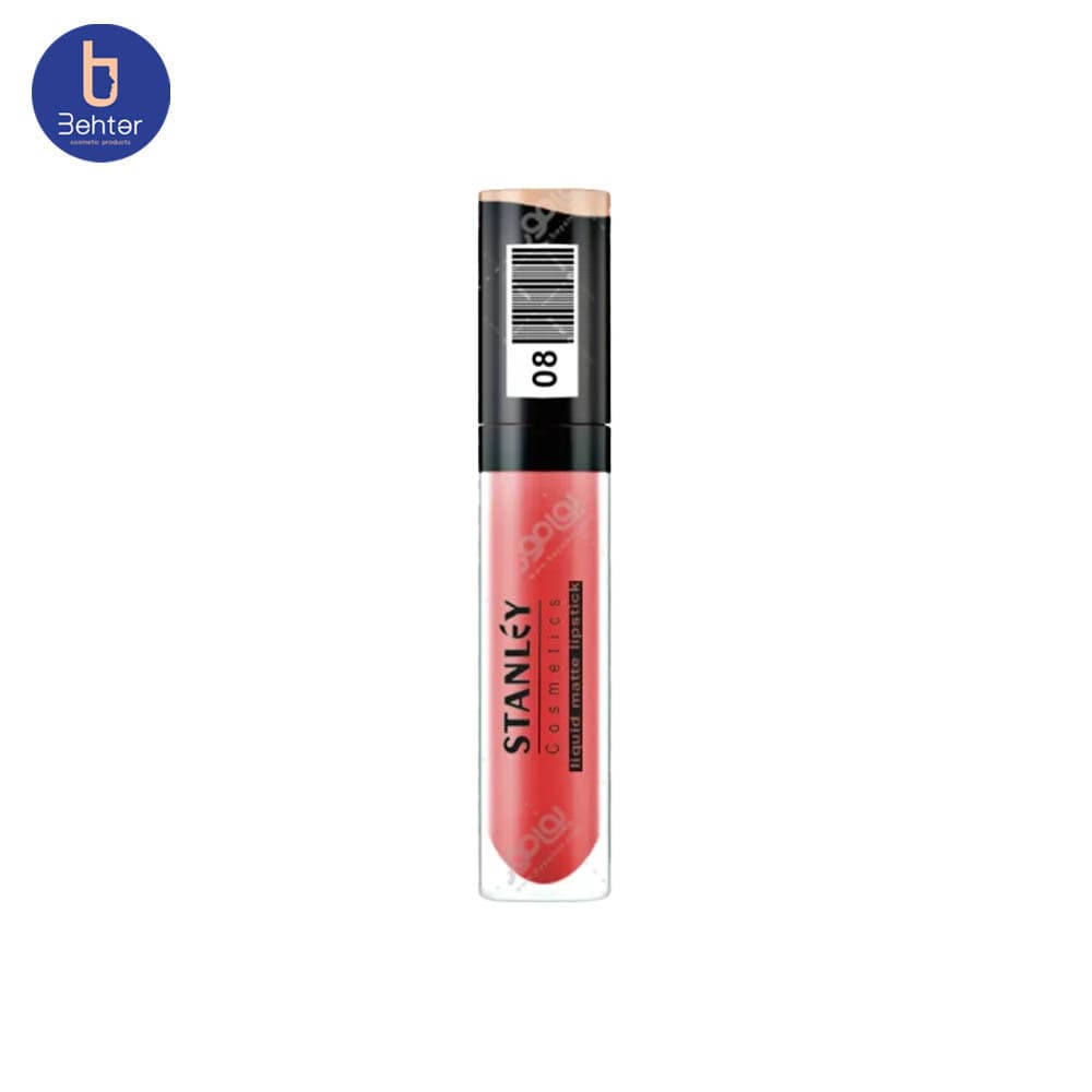 رژ لب مایع مات 24 ساعته شماره 8 استنلی Stanley 24-hour matte liquid lipstick8