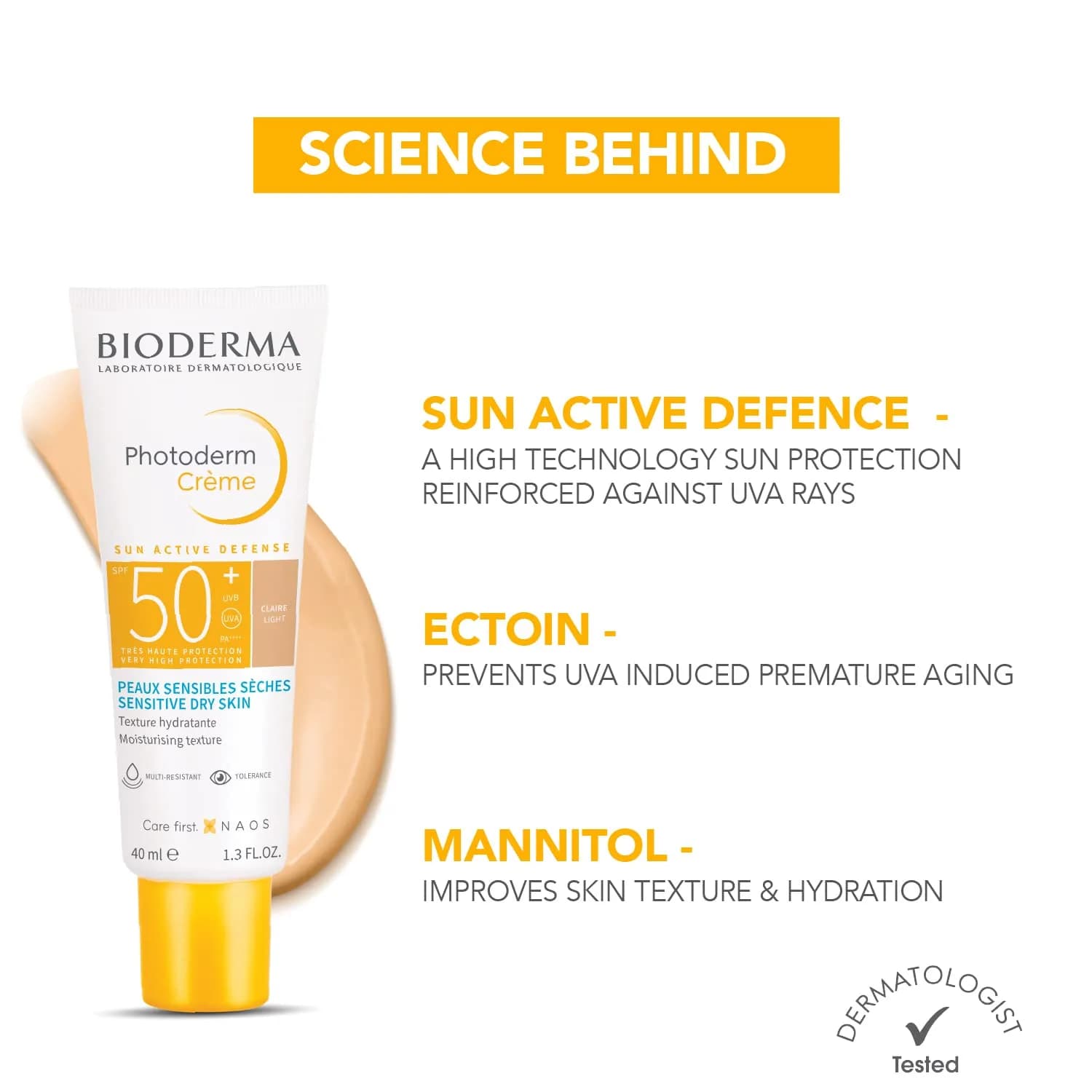 کرم ضد آفتاب رنگی مدل Photoderm رنگ Light SPF ۵۰ حجم ۴۰ میلی‌ لیتر کد 1941 — تصویر ۵
