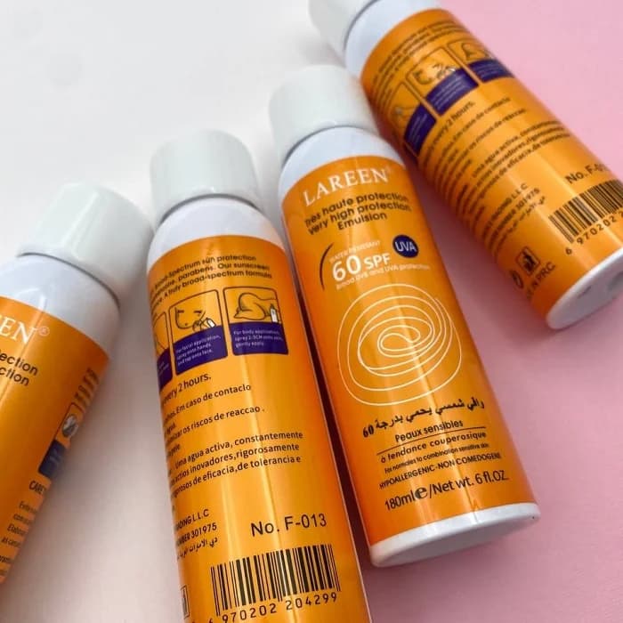 اسپری ضدآفتاب بدون رنگ مناسب برای انوع پوست مدل SPF60 حجم 180ml کد 1932 — تصویر ۳