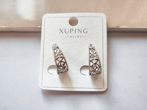 گوشواره نگین دار ژوپینگ زنانه کد 10537 — تصویر ۳