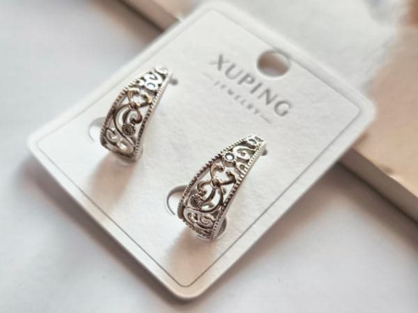 گوشواره نگین دار ژوپینگ زنانه کد 10537 — تصویر ۴