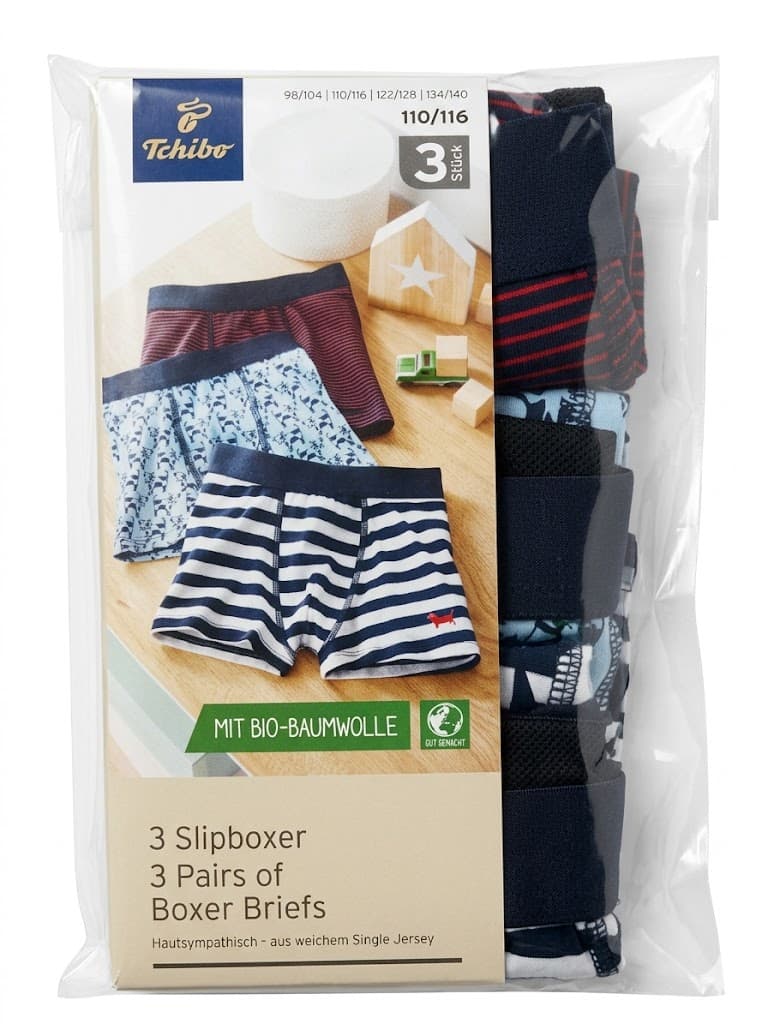 پک ۳ عددی شورت باکسر (Boxer Briefs) پسرانه چیبو آلمان سایز ۱۱۰-۱۱۶ — تصویر ۲
