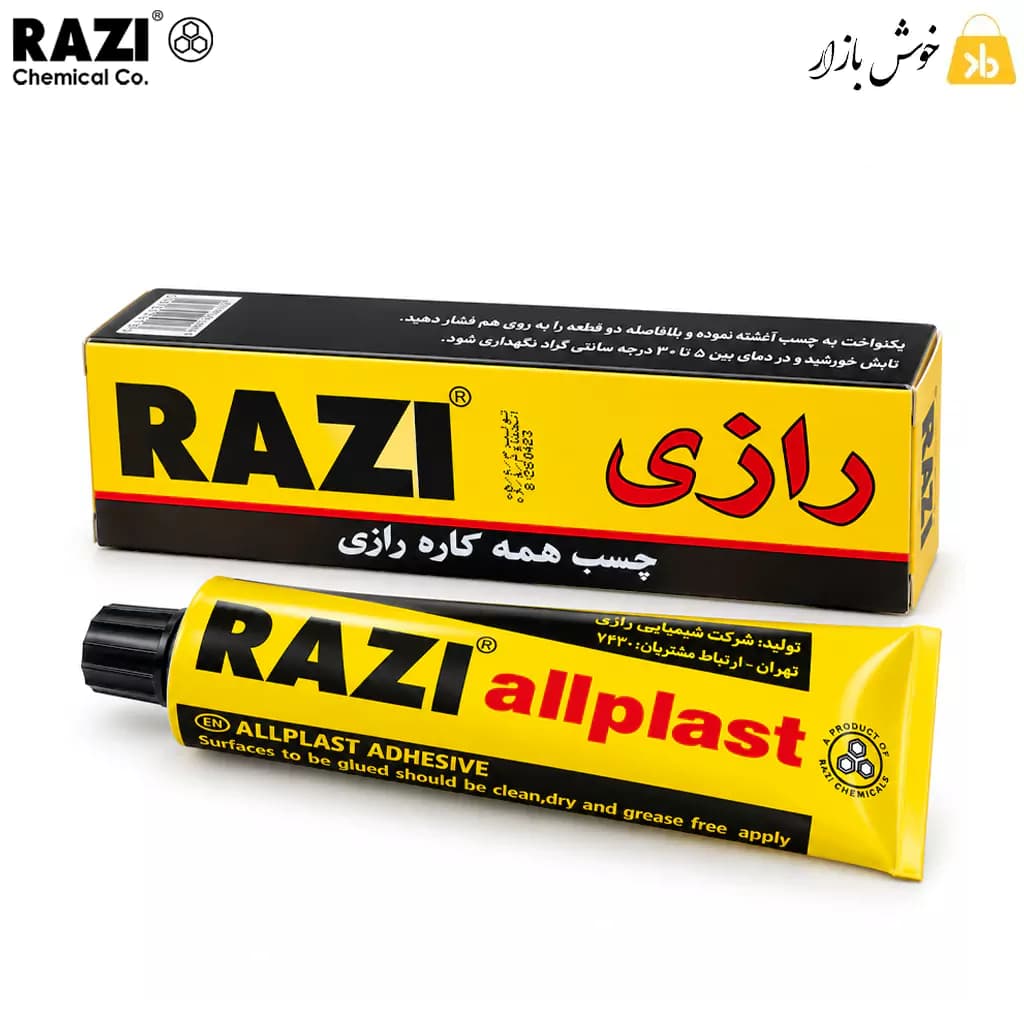 چسب همه‌کاره شفاف رازی مدل آلپلاست حجم 100 میلی لیتر — تصویر ۲