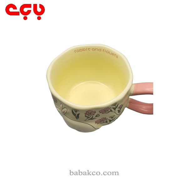 ماگ سرامیکی طرح گل و خرگوش 350میلی لیتر — تصویر ۳