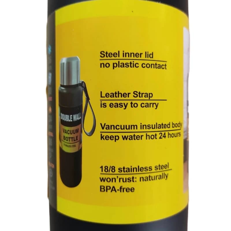 فلاسک کوهنوردی و سفر گرم و سرد استیل 316 ضد زنگ وکیوم فلاسک Vacuum Flask مدل دوبل وال وکیوم 800 ml — تصویر ۴