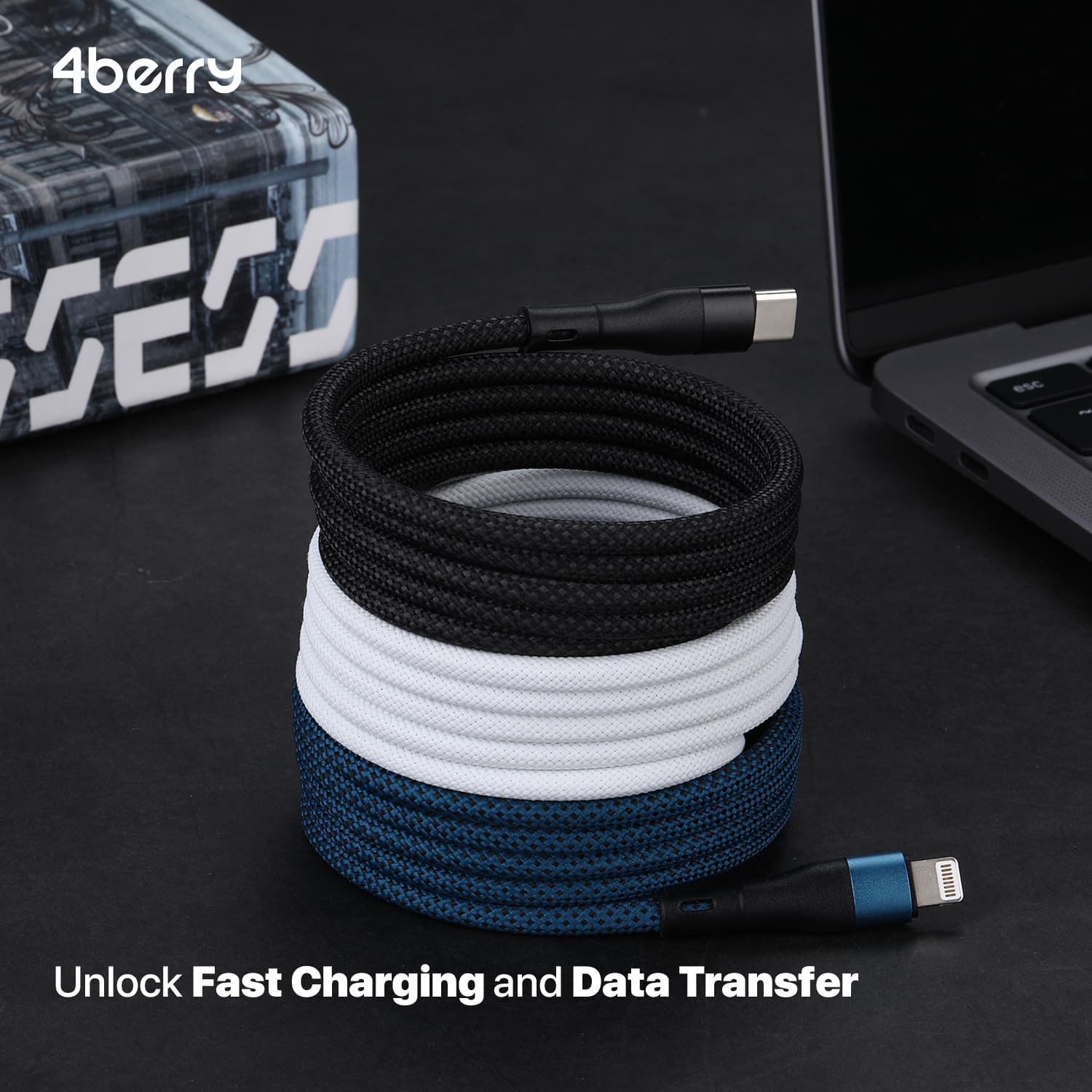 کابل تبدیل USB-C به لایتنینگ فوربری مدل Magnetic KS-CL01-20W طول 1 متر — تصویر ۳