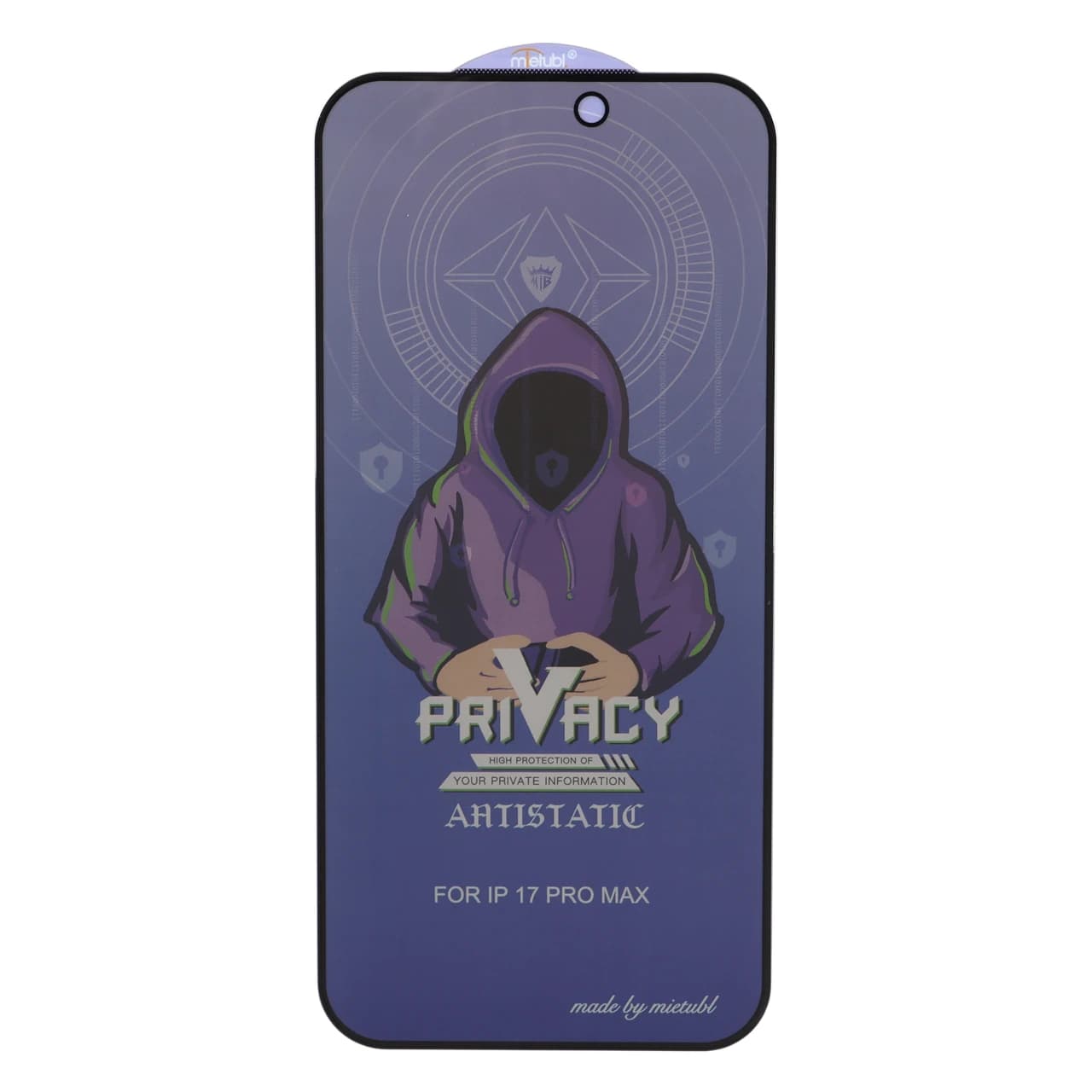 محافظ صفحه نمایش شیشه ای Full Cover Mietubl Anti Static Privacy مدل Apple iPhone 17 Pro Max / iPhone 18 Pro Max