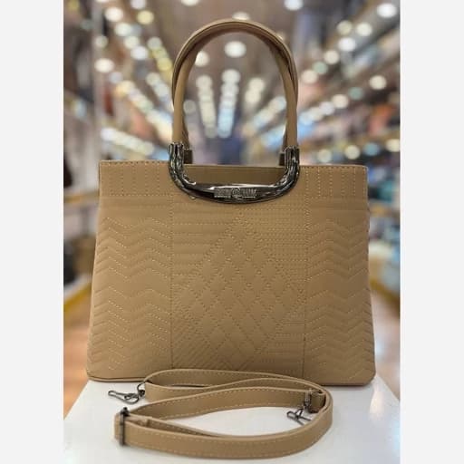 کیف زنانه بزرگ و شیک جنس چرم نانسی گلدوزی شده
