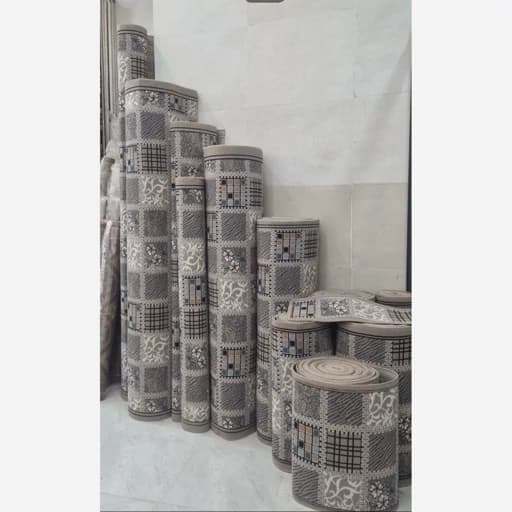 گلیم فرش ماشینی کاشان طرح ژاله نسکافه ای کناره برشی(7*1/20)دارای سایزبندی (پس کرایه)