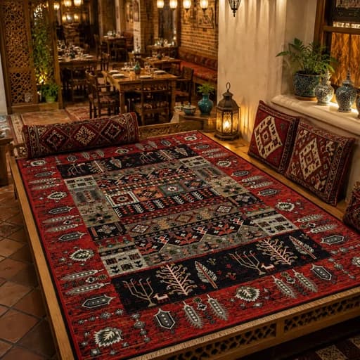 گلیم ماشینی لاکی جزیره مدل 951