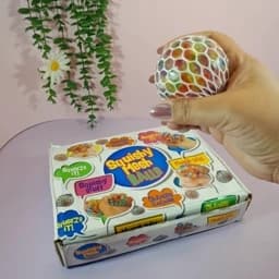 اسباب بازی اسکویشی فیجت ضد استرس مدل میش بال توری دار دانه اناری — تصویر ۶