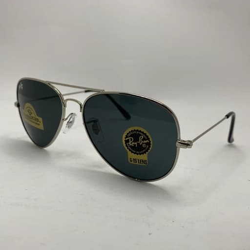 عینک آفتابی ریبن خلبانی rayban مشکی نقره ای با پک کامل ریبن