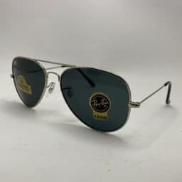 عینک آفتابی ریبن خلبانی rayban مشکی نقره ای با پک کامل ریبن — تصویر ۲