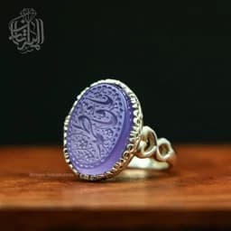 انگشتر نقره زنانه عقیق کبود کد 583 — تصویر ۲