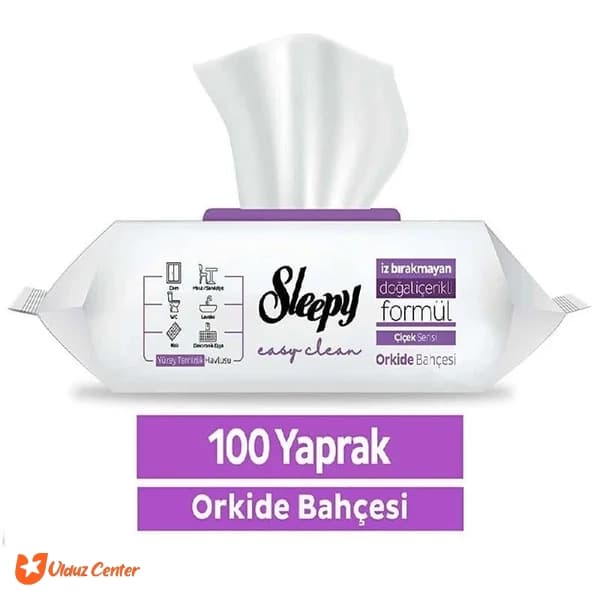 دستمال مرطوب سطوح اسلیپی با رایحه Orkid Bahcesi بسته 100 عددی