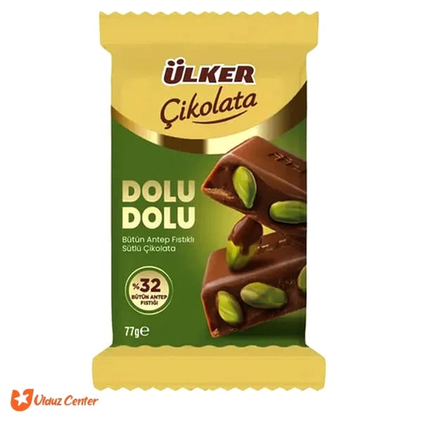 شکلات اولکر نستله مدل Dolu Dolu با مغز پسته 77 گرم