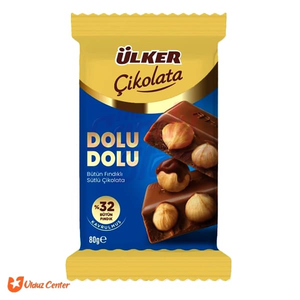 شکلات اولکر نستله مدل Dolu Dolu با مغز فندق 80 گرم
