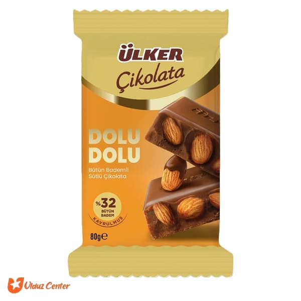 شکلات اولکر نستله مدل Dolu Dolu با مغز بادام 80 گرم