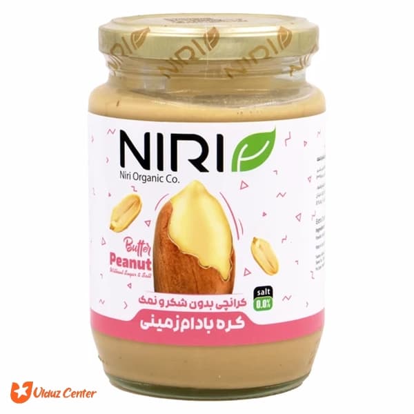 کره بادام زمینی کرانچی بدون شکر و نمک رژیمی نیری 350 گرم