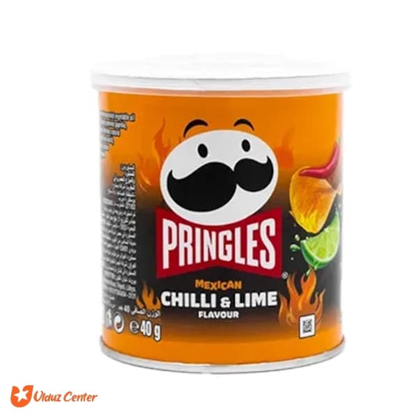 چیپس پرینگلز با طعم فلفل چیلی و لیموی مکزیکی مدل mexican chilli – lime وزن 40 گرم