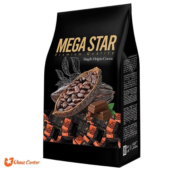 شکلات پرمیوم دارک مگا استار 65% بسته 300 گرم