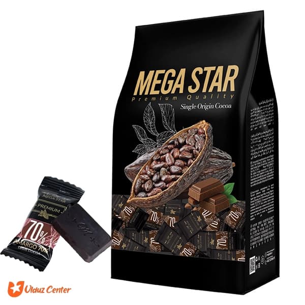 شکلات پرمیوم دارک مگا استار 70% بسته 300 گرم
