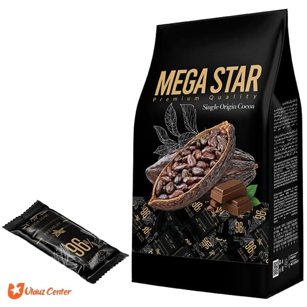 شکلات پرمیوم دارک مگا استار 96% بسته 300 گرم