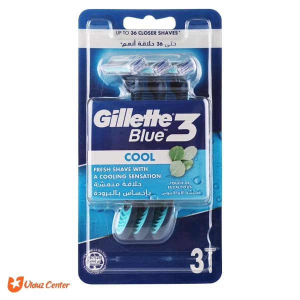 تیغ اصلاح ژیلت کامفورت مدل Blue 3 Cool بسته 3 عددی